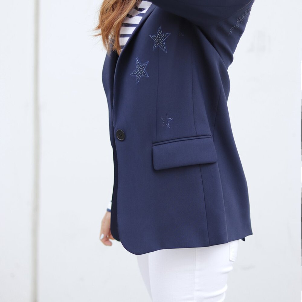 NWT - Zadig & Voltaire Viva Bis Strass Jacket NAVY ๐ - Picture 13 of 14